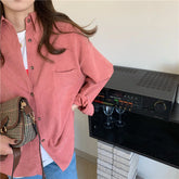 Camisa básica informal de oficina de manga larga